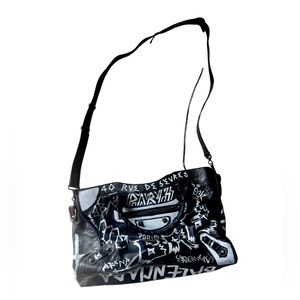 Balenciaga Graffiti Large City Purse vintage black and white.
